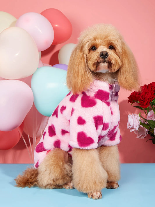Super Soft Heart Print Jacket