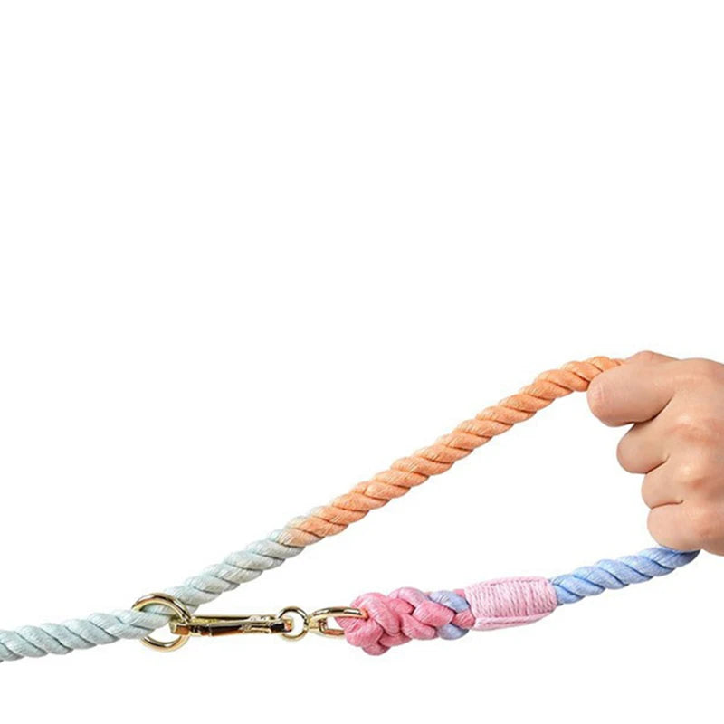 Handmade Rainbow Rope Leash