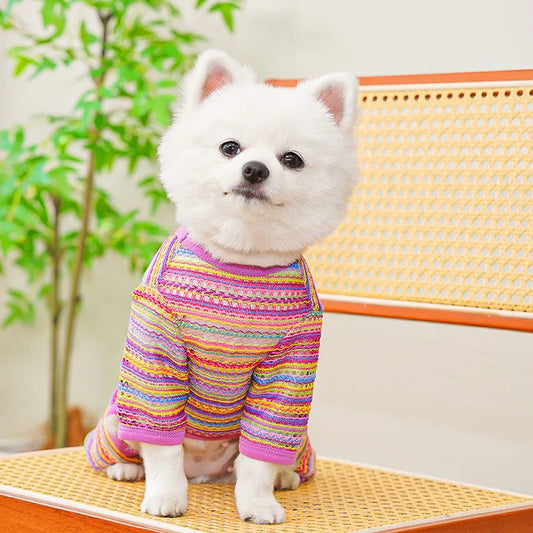 Striped Summer Dog Jumpsuit