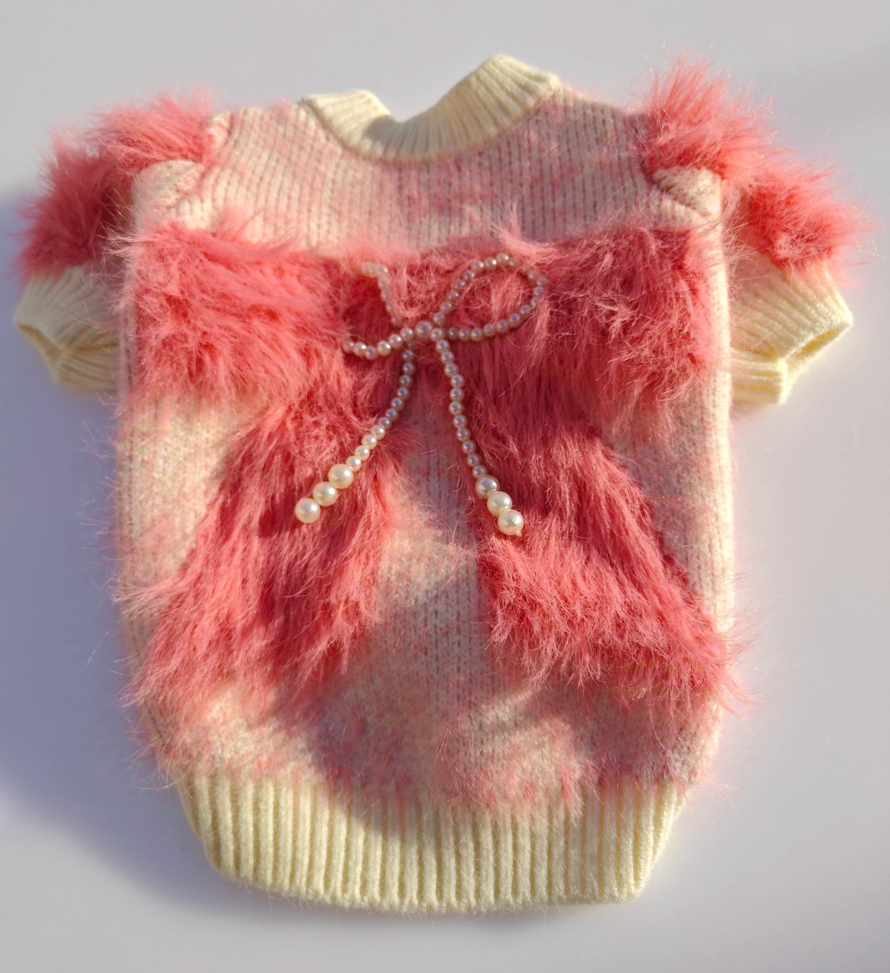 Fluffy Bow Dog Sweater