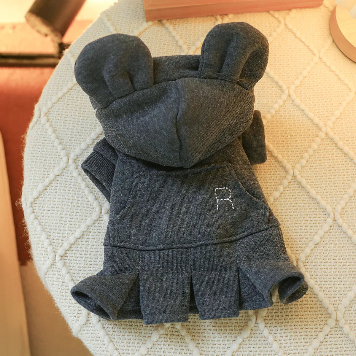 Monochrome Pocket Hoodie Dress