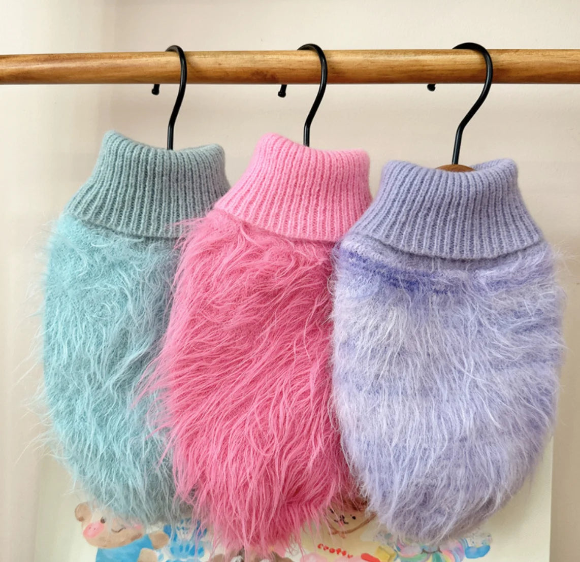 Cozy Fuzzy Turtleneck Dog Sweater