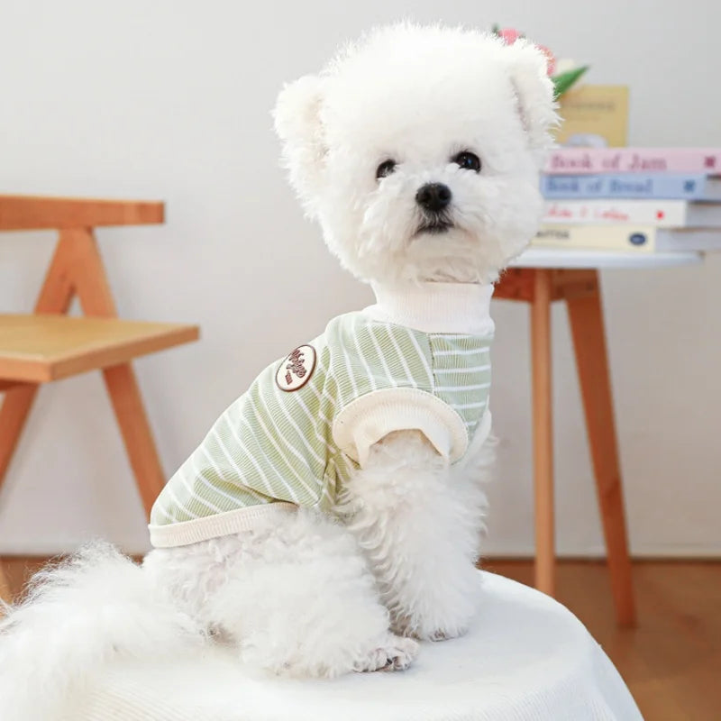 Retro Striped Dog Tee