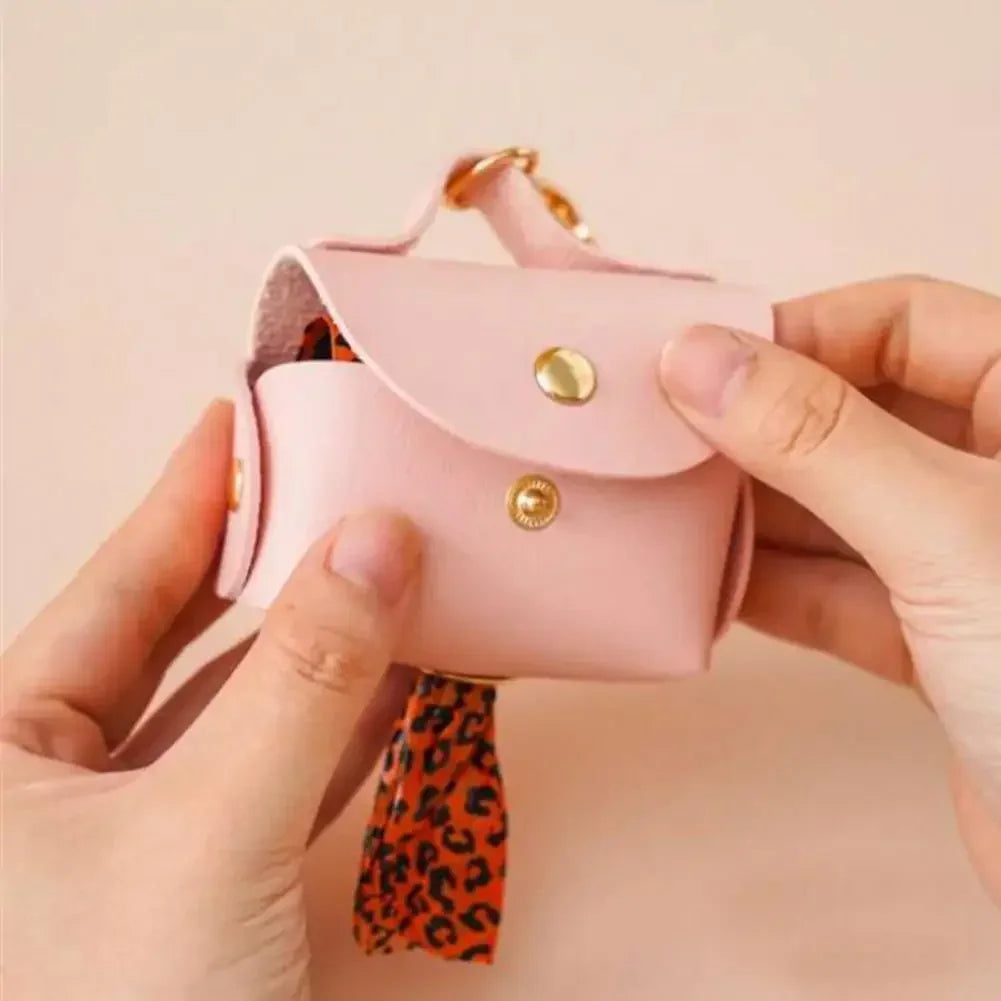 Faux Leather Dog Poop Bag Holder