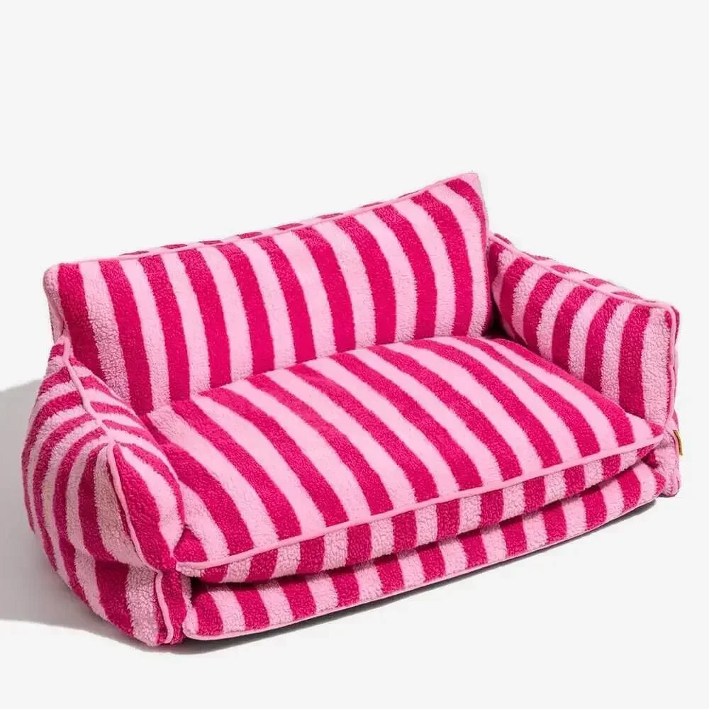 Striped Plush Sofa Bed