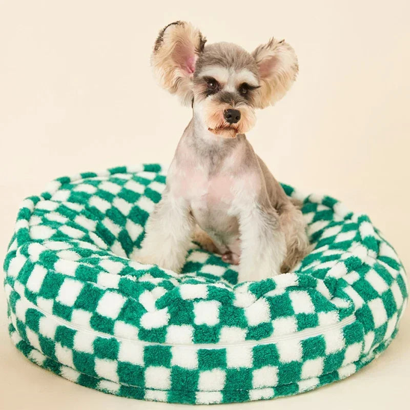 Soft Plush Checkerboard Bed
