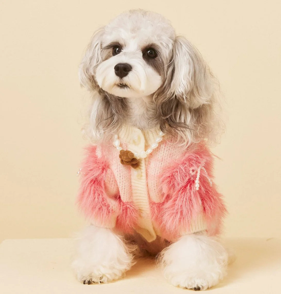 Fluffy Bow Dog Sweater