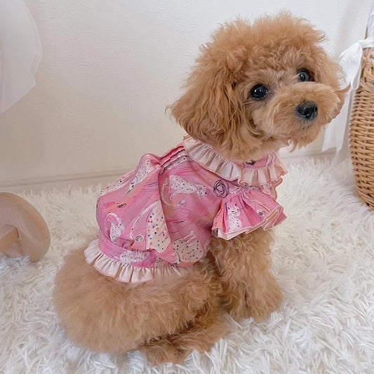 Pink Printed Ruffle Blouse