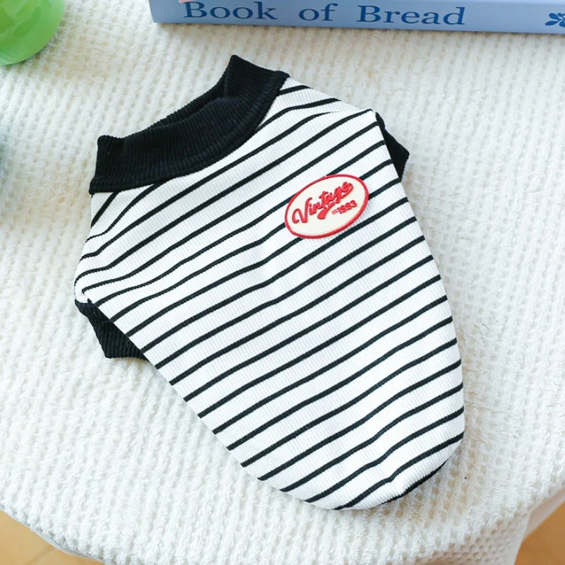 Retro Striped Dog Tee
