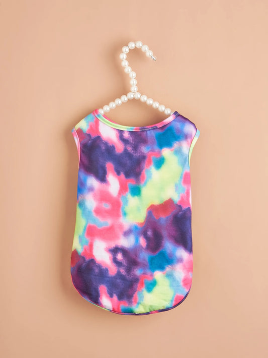 Colorful Tie-Dye Dog Tank Top