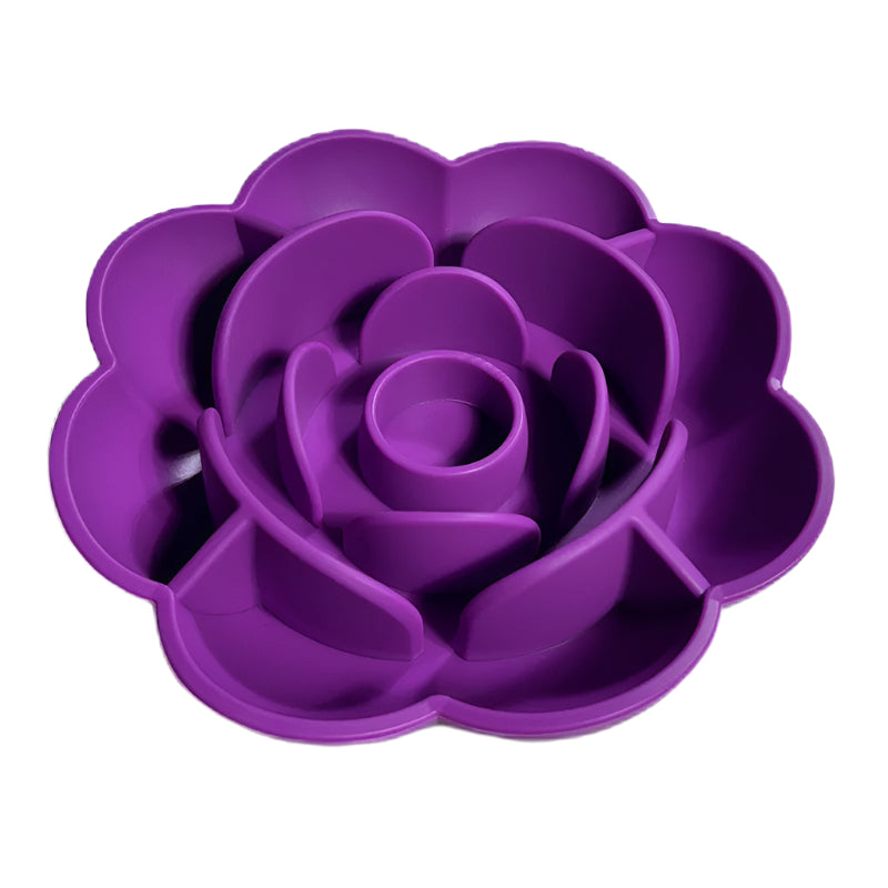 Rose-Shaped Silicone Slow Feeder Bowl