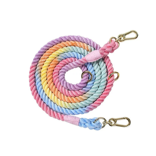Handmade Rainbow Rope Leash