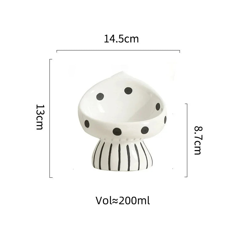Lucky Pet Mushroom Ceramic Pet Bowl