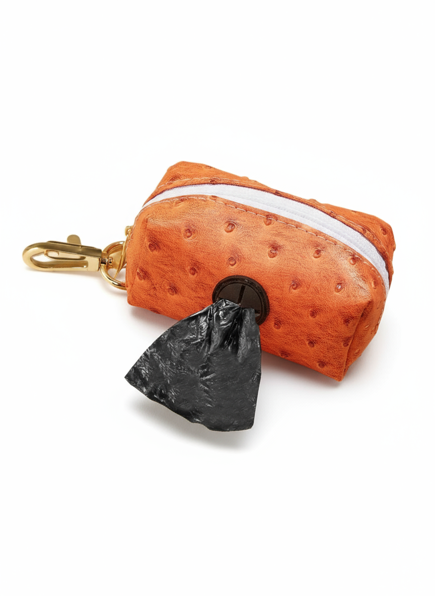 Premium Faux Leather Poop Bag Holder