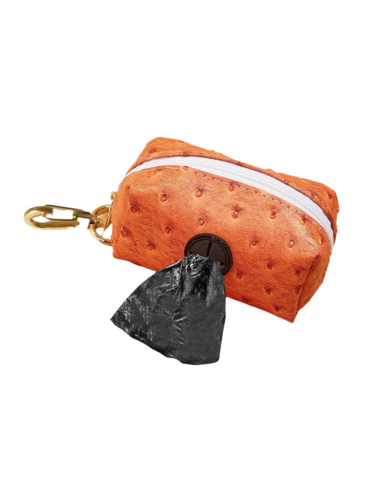 Premium Faux Leather Poop Bag Holder