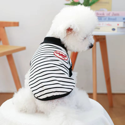 Retro Striped Dog Tee