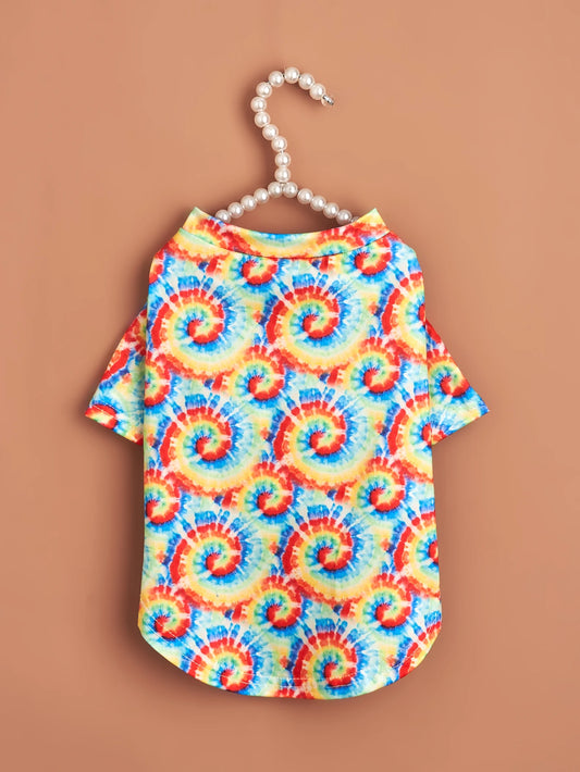 Colorful Tie-Dye Dog T-Shirt