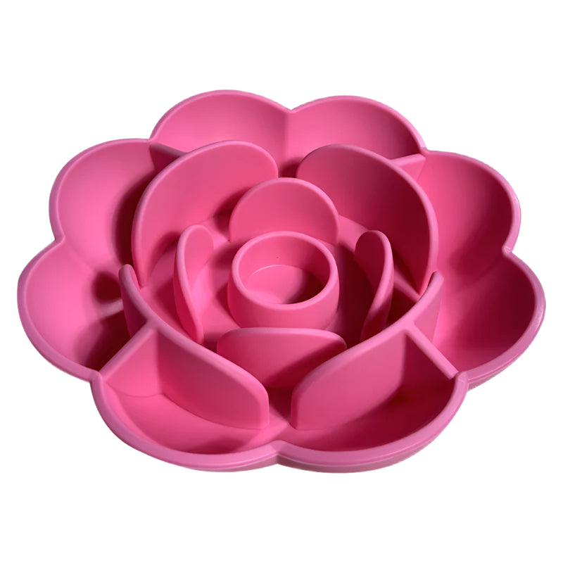 Rose-Shaped Silicone Slow Feeder Bowl
