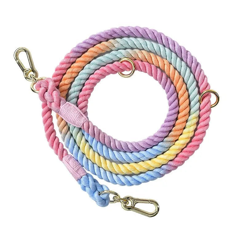 Handmade Rainbow Rope Leash