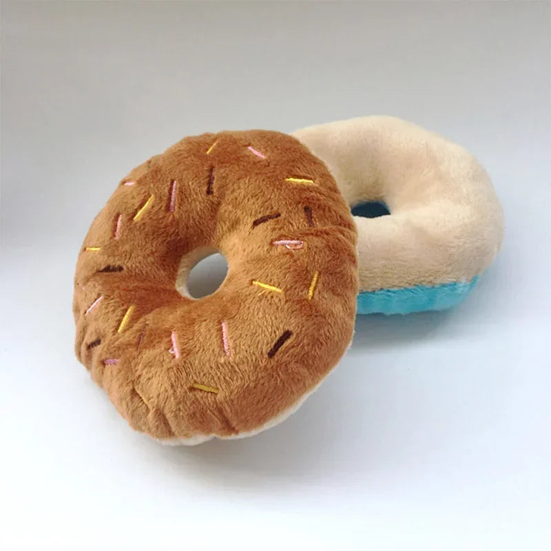 Plush Donut Dog Toy