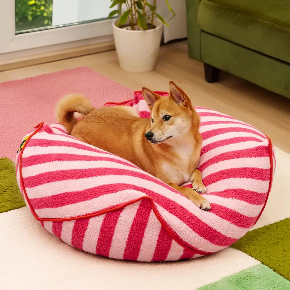 Striped Polygonal Dog Bed