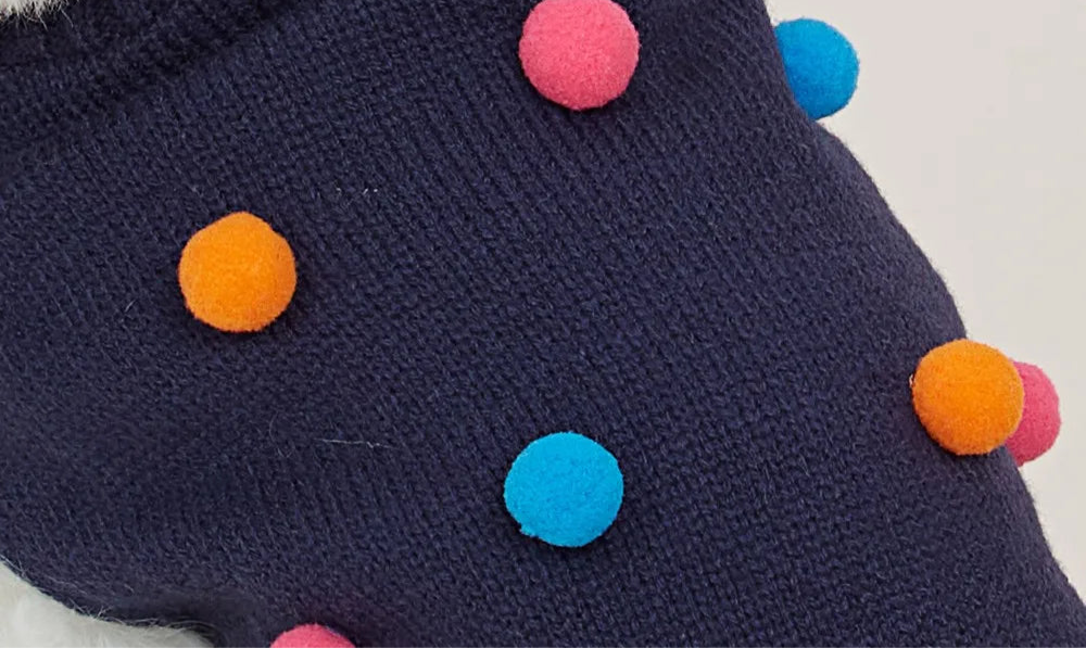 Polka Dot Pom-Pom Sweater