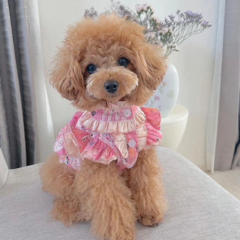 Pink Printed Ruffle Blouse